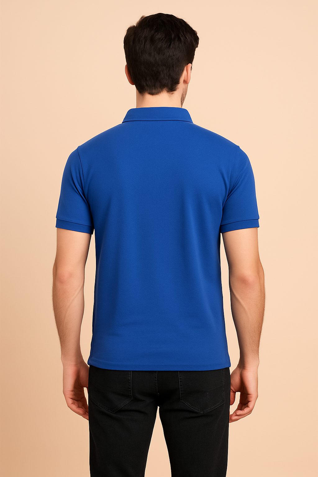 MAJORIS Solid Men Polo Neck Blue T-Shirt