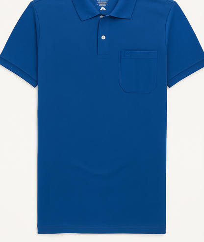 MAJORIS Solid Men Polo Neck Blue T-Shirt