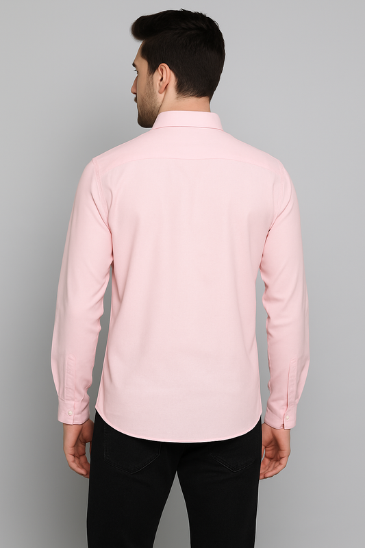 Premium Formal Cotton Shirt for Men | Regular Fit | Office & Daily Wear - baby pink color